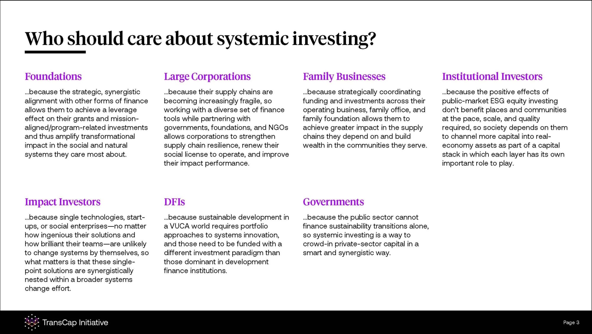 Who should care about systemic investing?